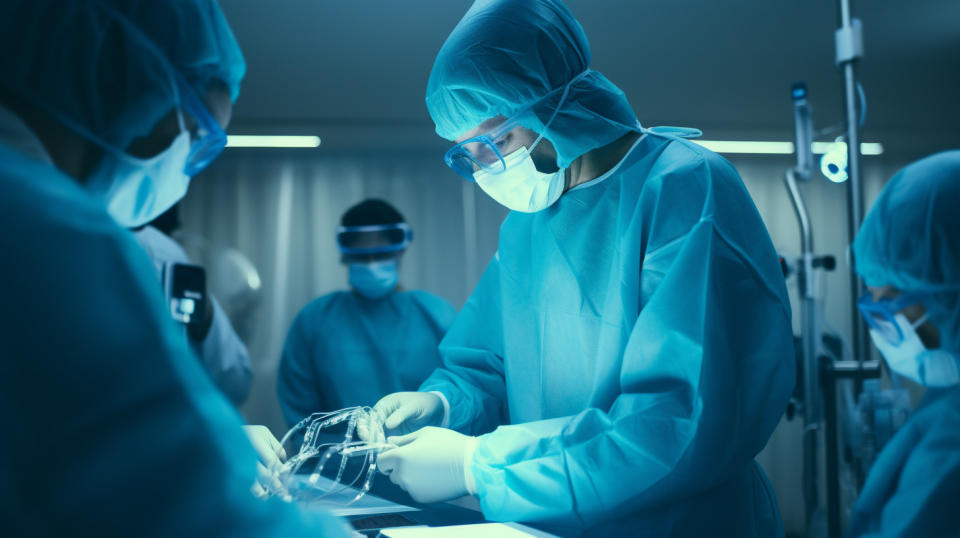 A surgeon conducting a minimally invasive surgical procedure with MRI guidance.