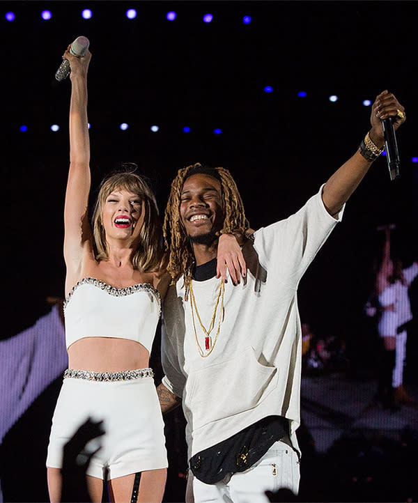 Well, we officially picked out our dream song when Swift inevitably invites us out for karaoke night: 'Trap Queen', which she jammed to with Fetty Wap himself at her Seattle tour stop.