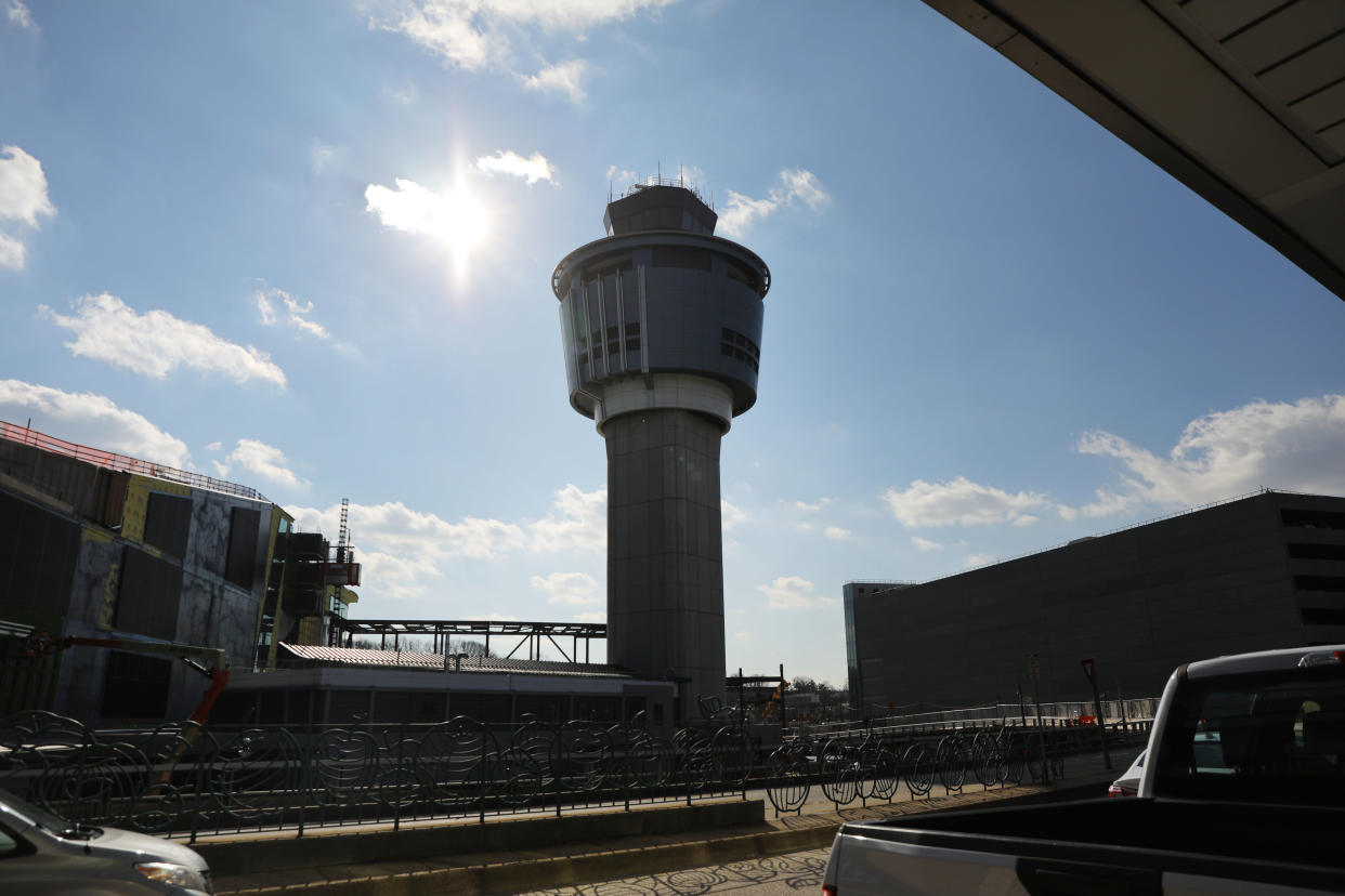 NEW YORK, NEW YORK - JANUARY 25: One of the control towers stands at LaGuardia Airport after the Federal Aviation Administration (FAA) announced it is delaying flights into multiple airports due to staffing concerns related the government shutdown on January 25, 2019 in the Queens borough of New York City. After unions representing air traffic controllers, pilots, and flight attendants recently warned of a growing concern for the safety of both traveling passengers and employees due to the continued government shutdown and the havoc it is causing across the nation. (Photo by Spencer Platt/Getty Images)