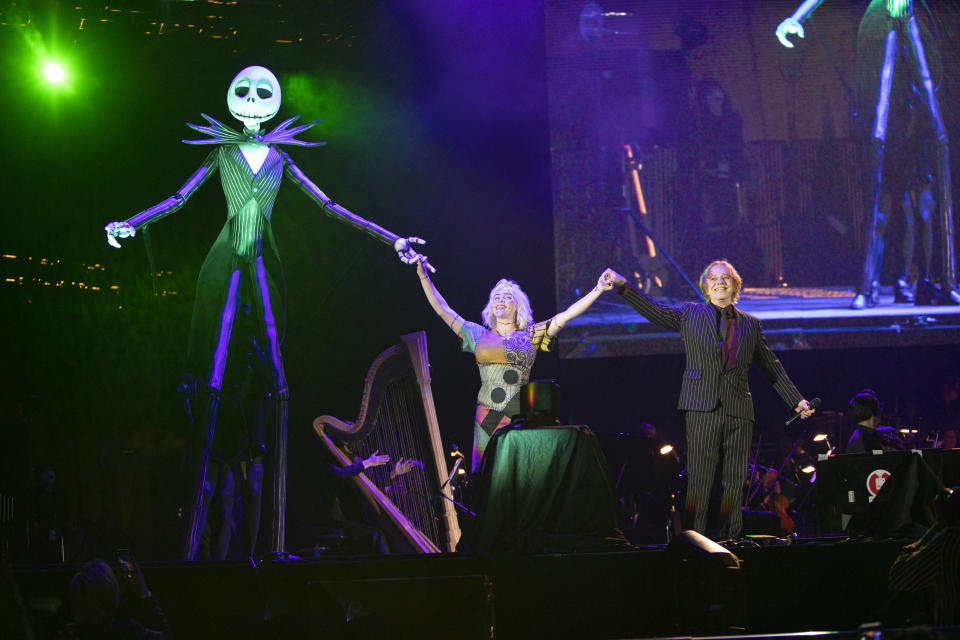 Billie Eilish and Danny Elfman at the “Nightmare Before Christmas” concerts at Banc of California Stadium - Credit: Samuel Lippke