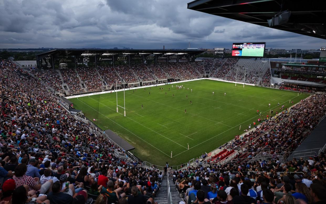 A general view of play during the second half of the game between Team United States and Team Scotland at Audi Field on July 12, 2024 in Washington