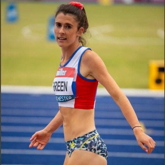Olivia Breen at the Championships wearing the briefs - Olivia Breen/TWITTER