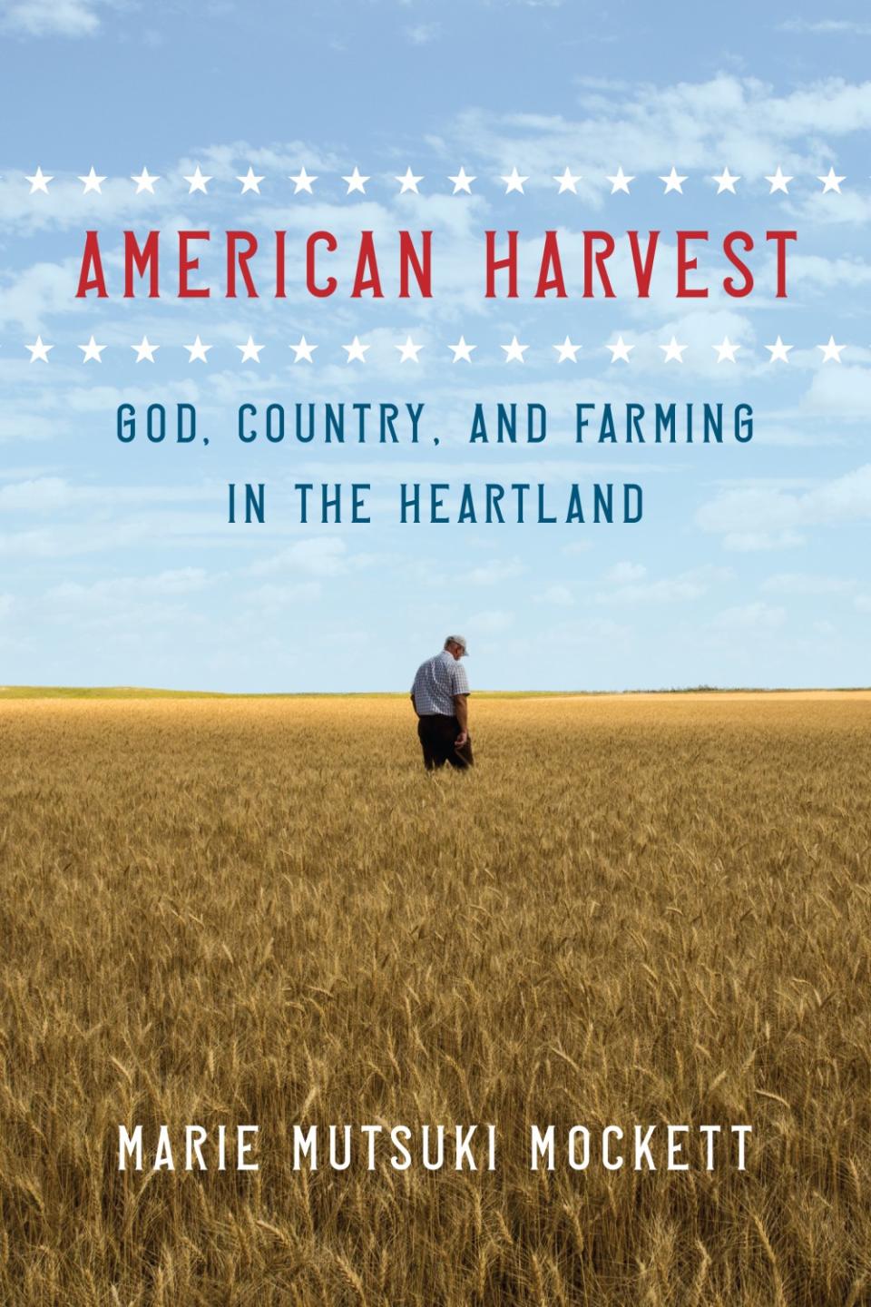 A book jacket for "American Harvest" by Marie Mutsuki Mockett.