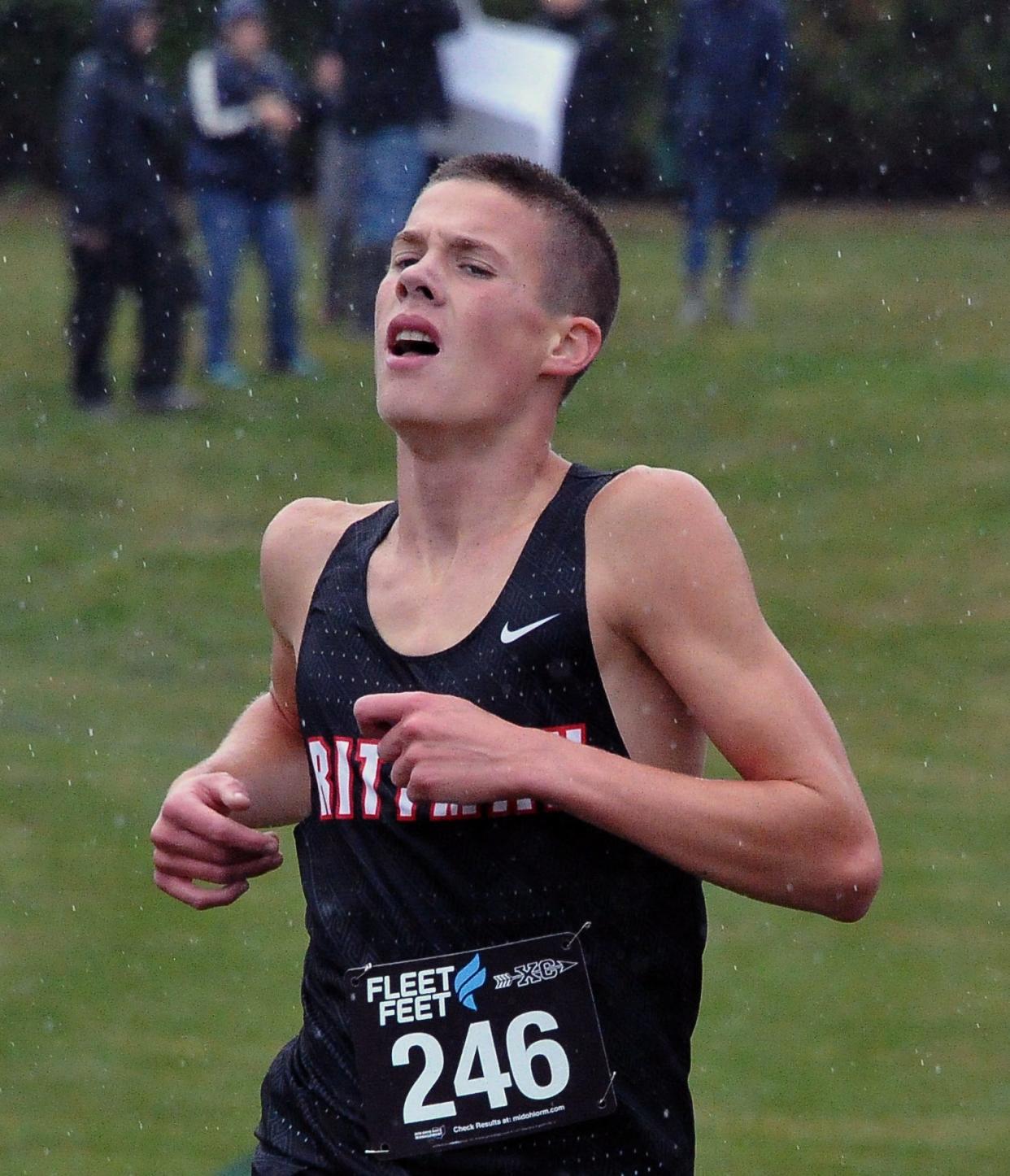 Rittman's Luke Snyder finished first in the WCAL cross country championship run at Wooster High School.