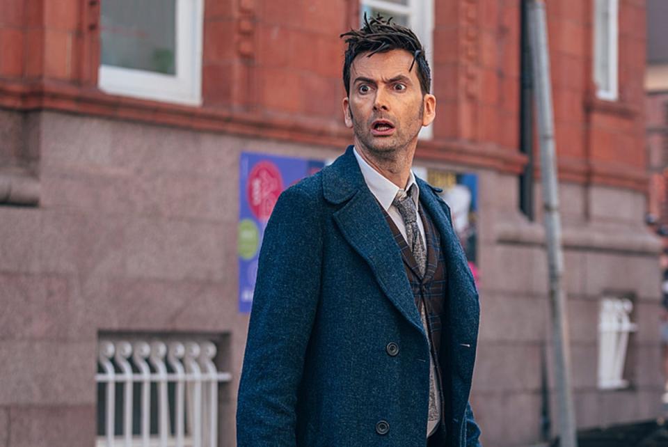 David Tennant in a scene from his reprised role as the Doctor in the upcoming 60th Anniversary Specials (James Pardon/BBC Studios)