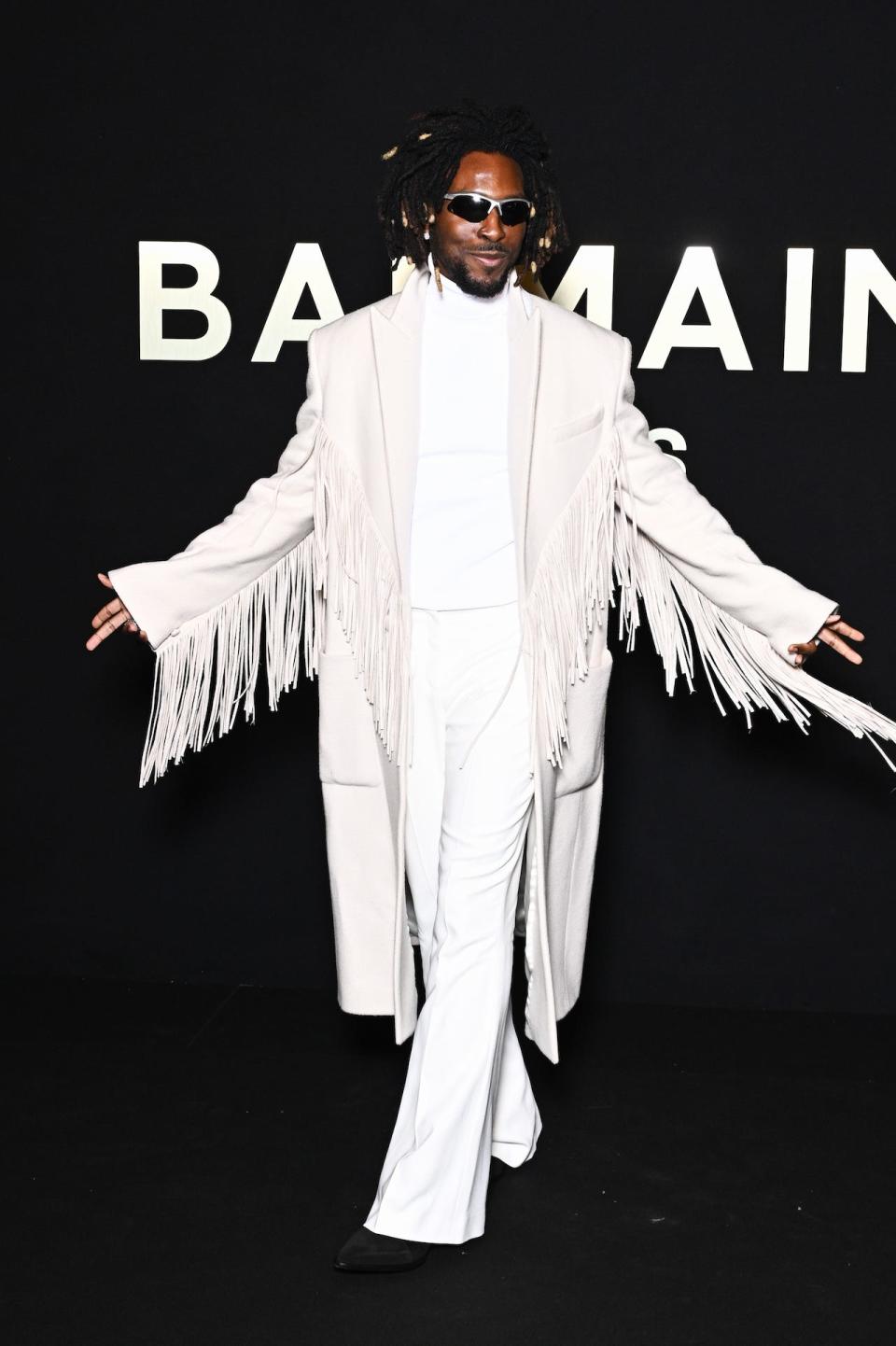 Saint Jhn attends the Balmain show at Paris Fashion Week 2024.