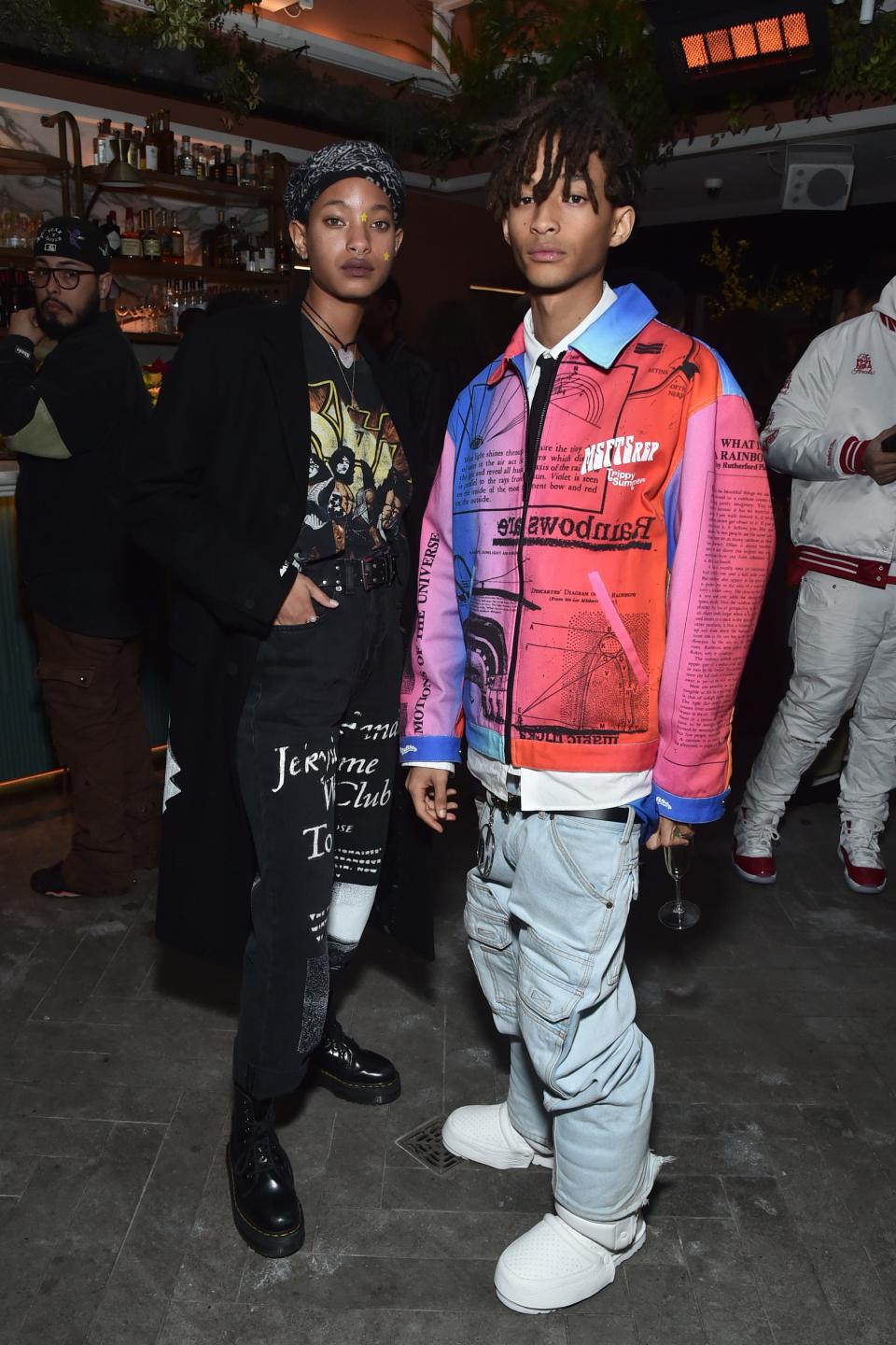 Willow Smith and Jaden Smith attend H.E.R.'s Vogue Philippines Cover And Pre-Grammy Celebration at Bar Lis on February 03, 2023 in Los Angeles, California.