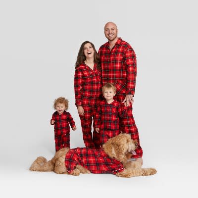 Holiday Red Plaid Notch Collar Family Pajamas Collection (Photo: Target)