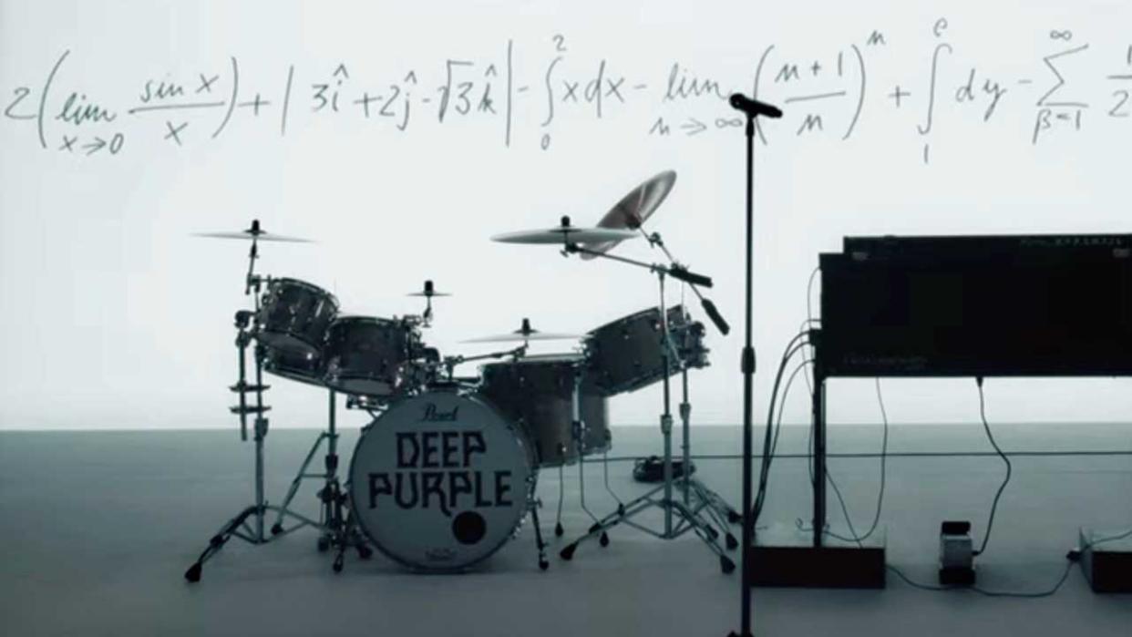  Deep Purple's drum kit and keyboards. 