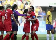 <p>The Canadian women’s national soccer team took a mix of established veterans and up-and-coming stars to the Rio Olympics and together they proved to be a dynamic group. Canada was exciting and competitive at the tournament, ultimately besting host Brazil for the bronze to match their podium finish from the London Games. (REUTERS/Paulo Whitaker) </p>