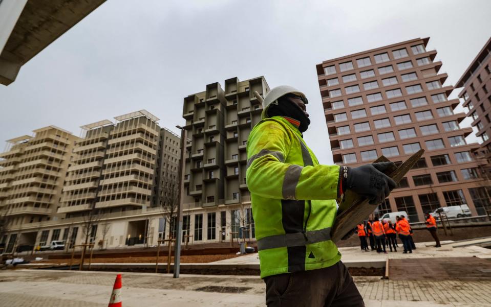 construction site of the Olympic village in Paris