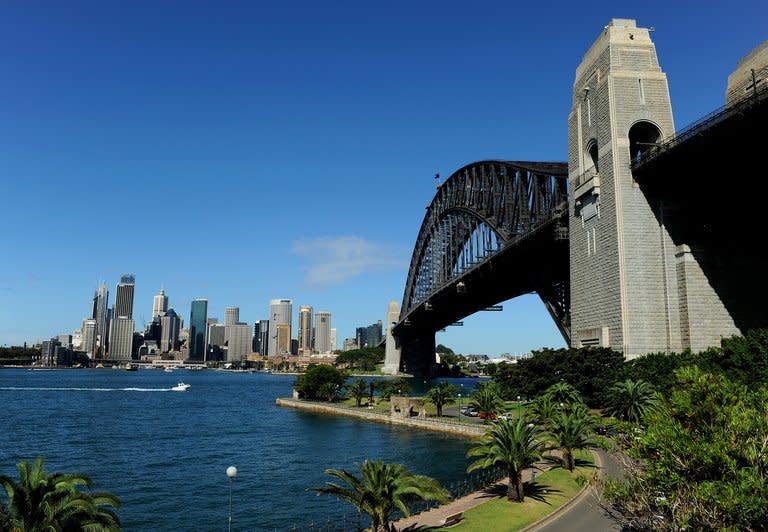 The Sydney skyline. Hundreds of heavily armed Australian police have swooped on motorcycle gangs in Sydney and surrounding areas, arresting high-ranking members and seizing explosives, guns, drugs and cash