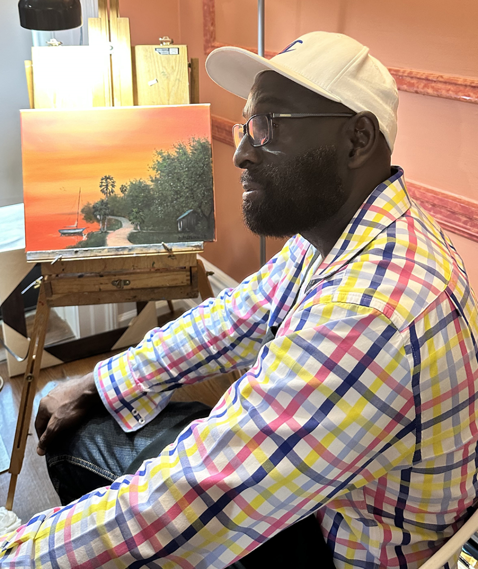 Artist Roy McLendon Jr., son of an original Highwayman, is scheduled to demonstrate his painting techniques at Arts Advocates Gallery on March 22-24.