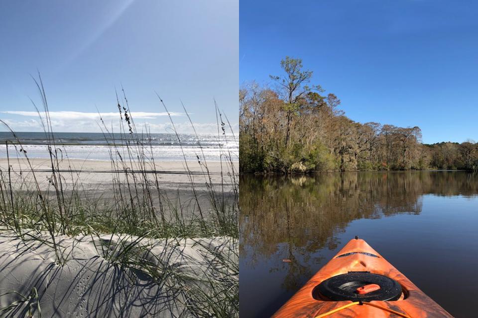 Dunes at Hammocks Beach State Park and Kayaking in Tar River