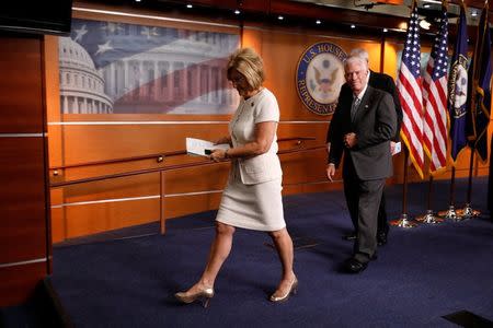 Rep. Diane Black (R-TN) departs after announcing the 2018 budget blueprint during a press conference on Capitol Hill in Washington, U.S., July 18, 2017. REUTERS/Aaron P. Bernstein