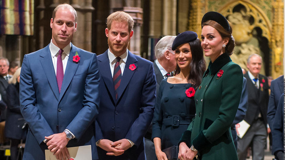 Prince William, Prince Harry, Meghan Markle and Kate Middleton pose for photos together