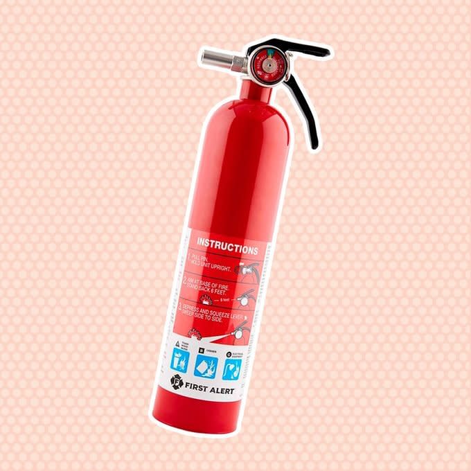 <a href="https://www.amazon.com/First-Alert-1038789-Standard-Extinguisher/dp/B01LTICQYE/?tag=tohmke-20" rel="nofollow noopener" target="_blank" data-ylk="slk:Fire Extinguisher;elm:context_link;itc:0;sec:content-canvas" class="link rapid-noclick-resp">Fire Extinguisher</a>