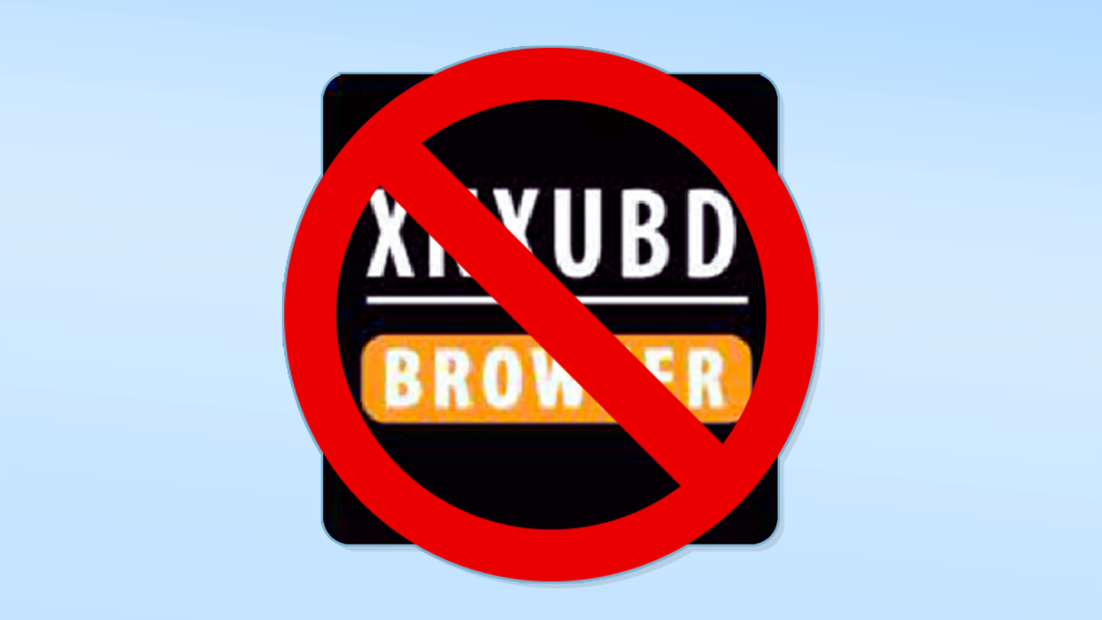  XNXubd Browser VPN logo overlaid with a red 'do not enter' symbol. 