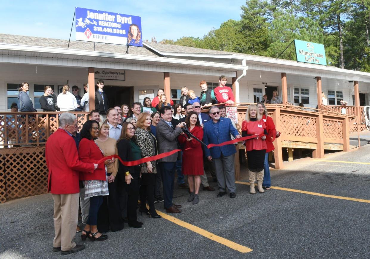 The Central Louisiana Regional Chamber of Commerce held a ribbon cutting for Ritchie Real Estate new office in Pineville at 919 Highway 28 East and one for their next door neighbor Khmericano Coffee.