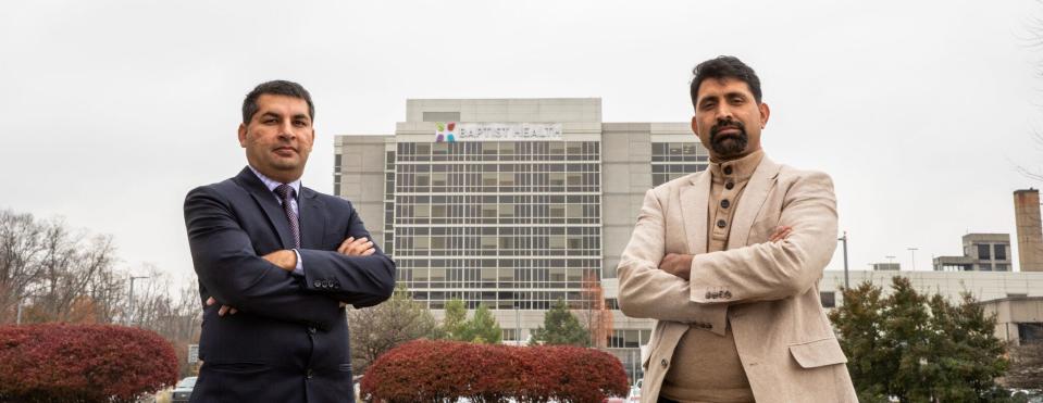 Dipendra Tiwari, left, and Kishor Sapkota want to open a home health care agency in Kentucky, but the state's certificate of need law is getting in their way.