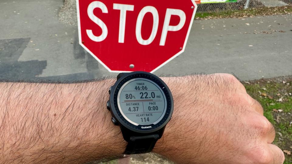 Real-time stamina score on the Garmin Forerunner 955