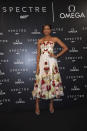 Naomie Harris: How romantic is this Alexander McQueen dress Naomie Harris wore to the ‘Spectre’ release party in Japan? Those floral embellishments! (Koki Nagahama/Getty Images for OMEGA)