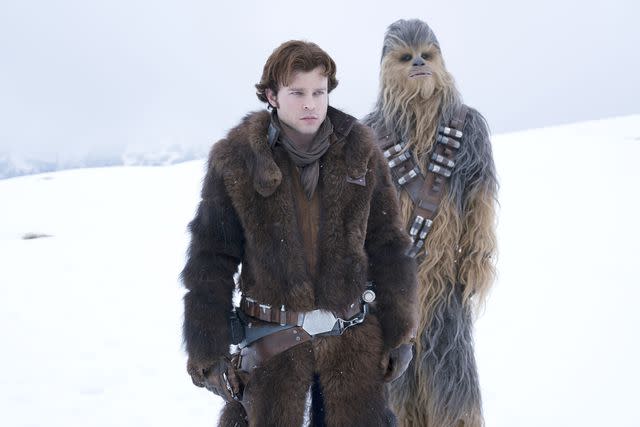 <p>Jonathan Olley /Lucasfilm/Walt Disney Studios Motion Pictures /Courtesy Everett</p> Alden Ehrenreich as Han Solo and Joonas Suotamo as Chewbacca in 'SOLO: A STAR WARS STORY', 2018
