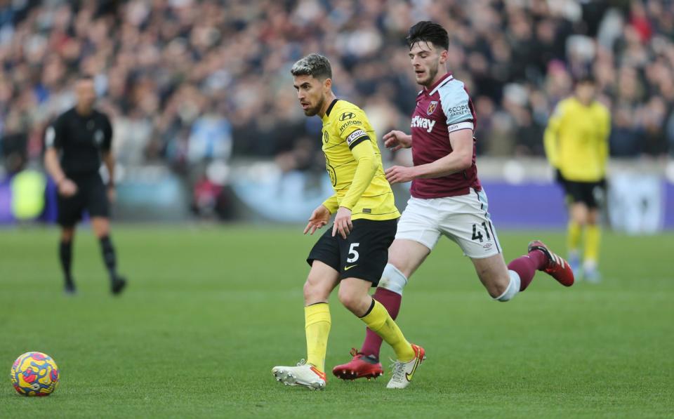 Jorginho has been error prone over the past few matches and is carrying a hip injury - GETTY IMAGES