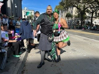 Angel Butler and Mark Conley are locals dedicated to annually attending the St. Patrick’s Day Parade.