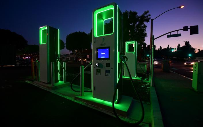 An electric vehicle charging station