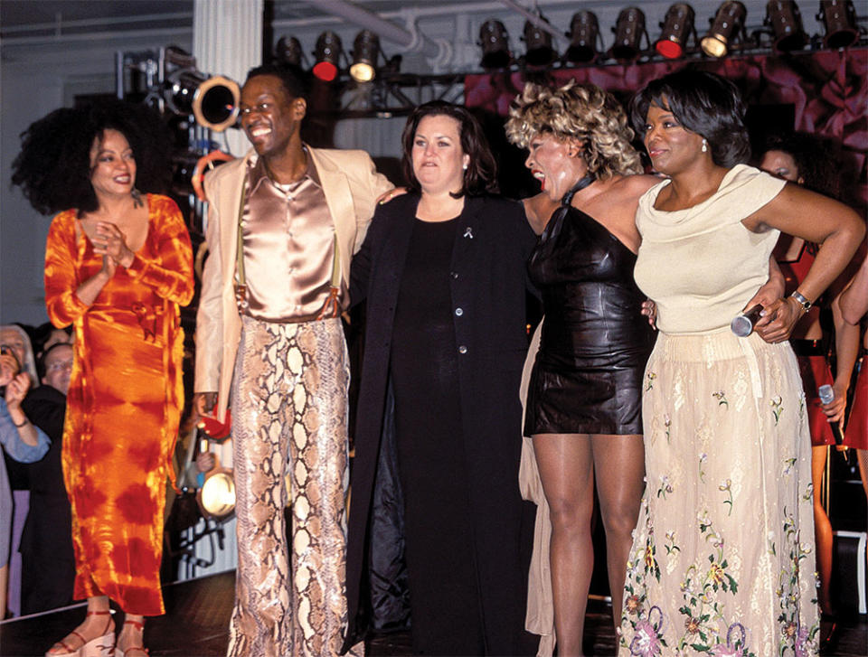 Diana Ross, Luther Vandross, O’Donnell, Tina Turner and Oprah Winfrey at the launch of O, The Oprah Magazine in 2000.