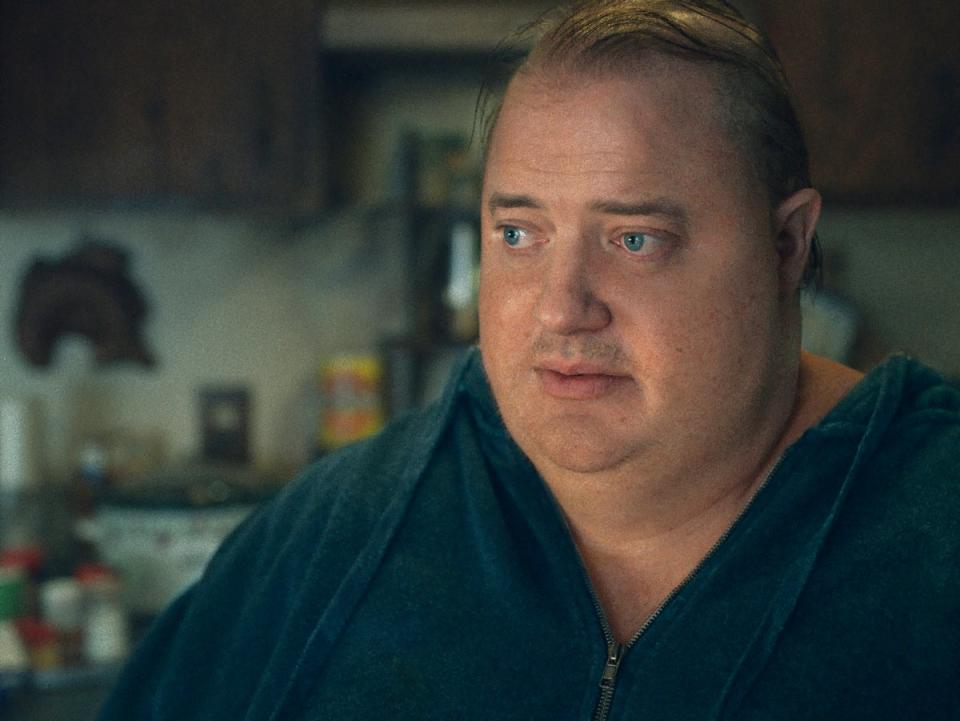 Brendan Fraser in a scene from ‘The Whale’ (A24 via AP)