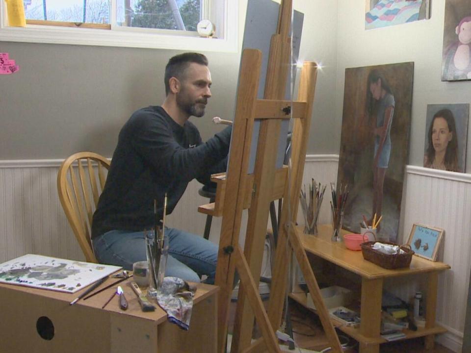 David Porter wants viewers to feel connected with his subjects when looking at a painting.  (Jonathan Collicott/CBC  - image credit)