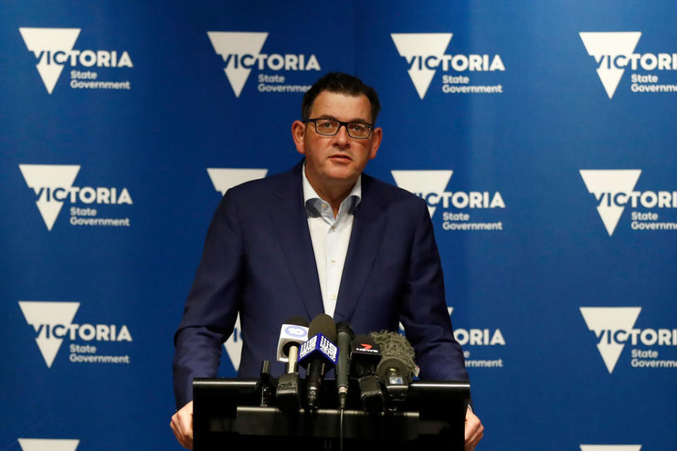 Victorian Premier Daniel Andrews speaks to the media. Source: Getty