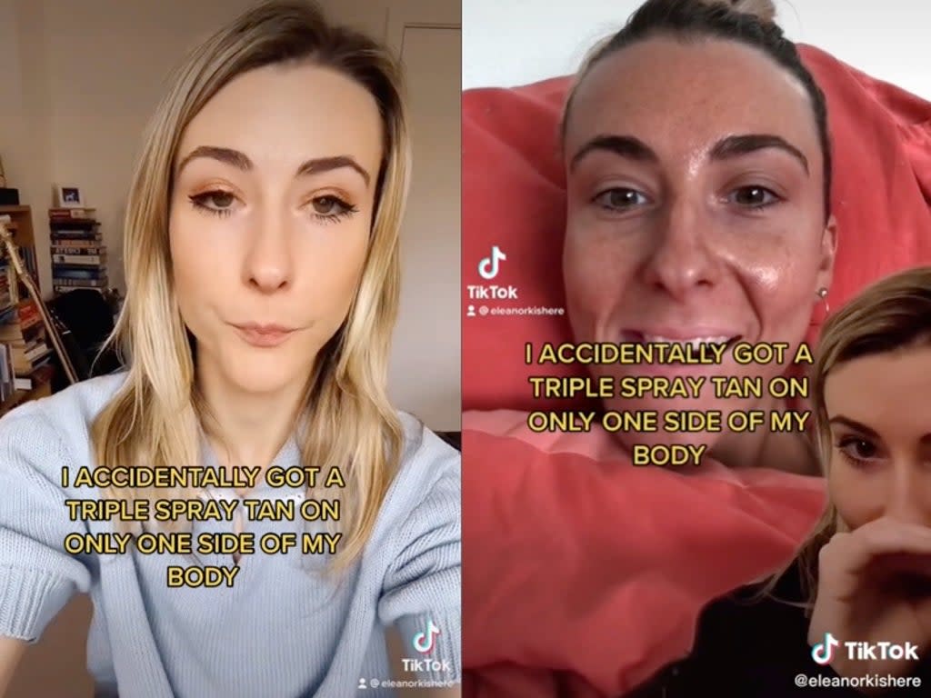 Woman reveals she was spray-tanned multiple times like Ross in Friends episode  (TikTok / @eleanorkishere)