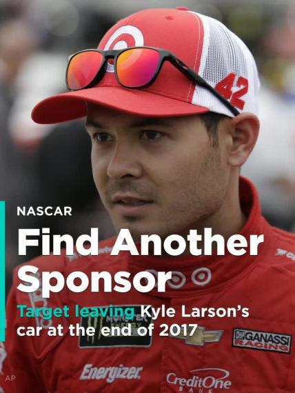 Target leaving Kyle Larson's car at the end of 2017