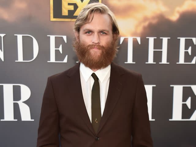 <p>Alberto E. Rodriguez/WireImage</p> Wyatt Russell attends Premiere Of FX's "Under The Banner Of Heaven" on April 20, 2022 in Hollywood, California.
