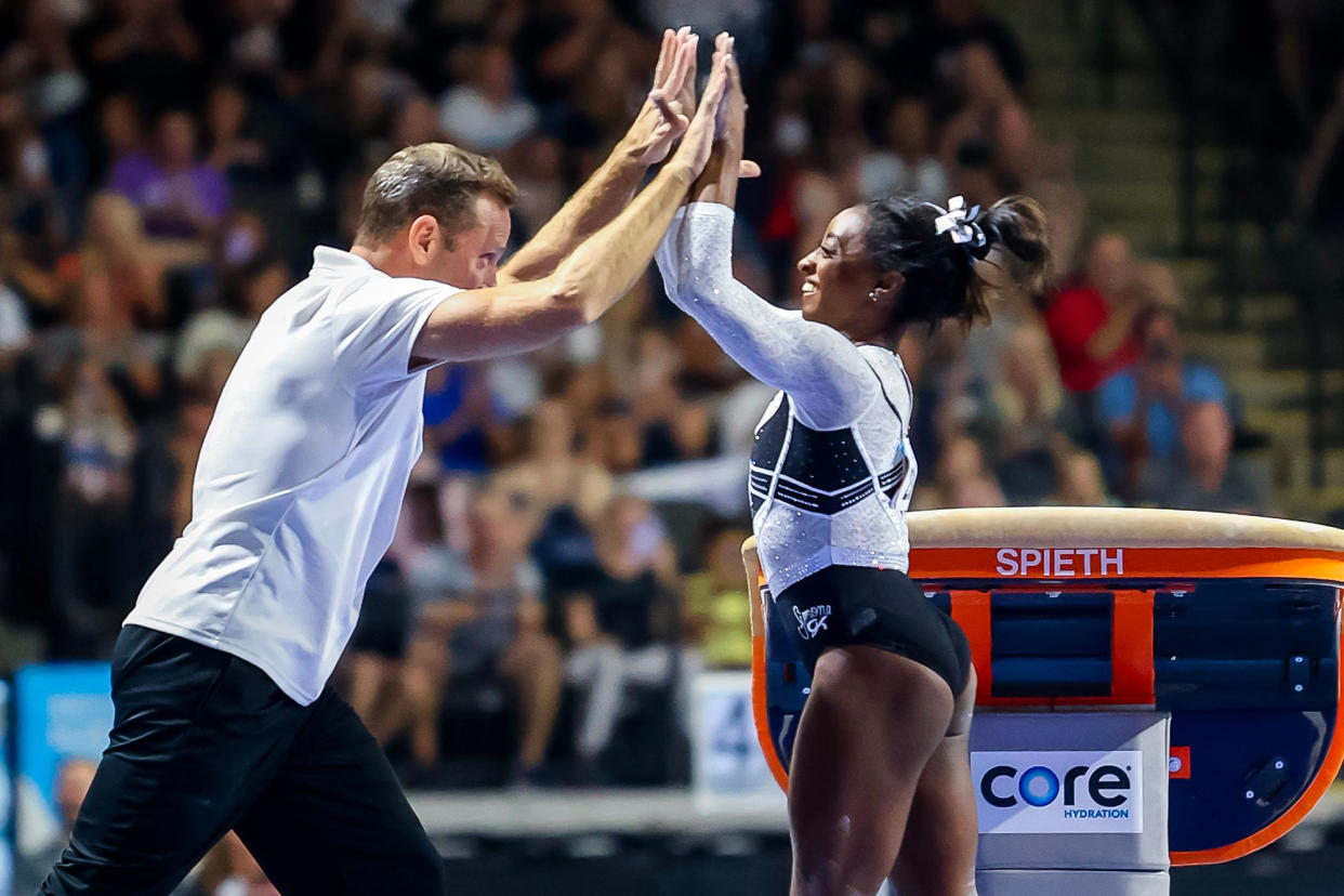 Simone Biles Wins Gold in 1st Gymnastics Competition in 2 Years, Qualifies for National Championship