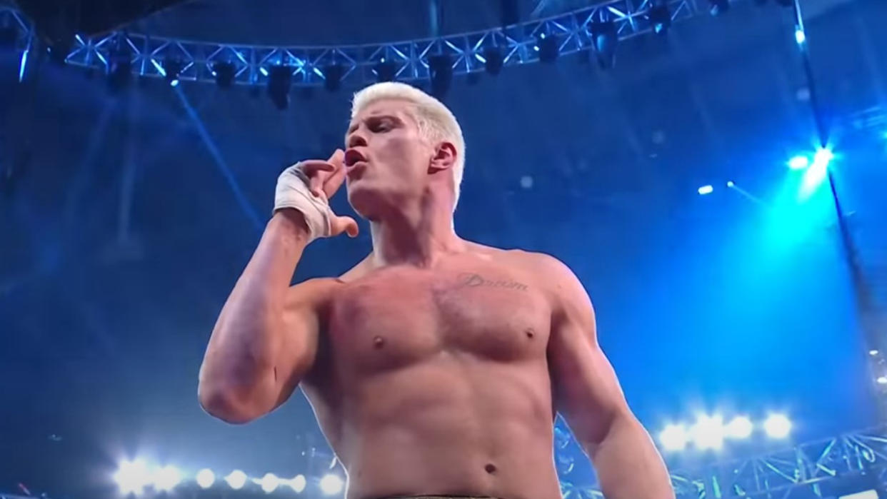  Cody Rhodes after winning the 2023 Royal Rumble. 