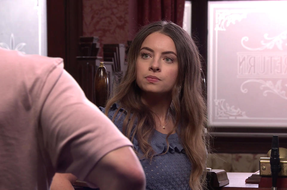 FROM ITV

STRICT EMBARGO - No Use Before Tuesday 10th August 2021

Coronation Street - Ep 10405

Monday 16th August 2021 - 2nd Ep

Daniel Osbourne [ROB MALLARD] calls in the Rovers where Daisy Midgeley [CHARLOTTE JORDAN] tries to impress by claiming to be a lifelong fan of Byron. But her efforts are undermined when Ryan Connor [RYAN PRASCOTT] questions why sheÕs been looking up Byron quotes on her iPad. DaisyÕs humiliated in front of Daniel. 

Picture contact David.crook@itv.com 

This photograph is (C) ITV Plc and can only be reproduced for editorial purposes directly in connection with the programme or event mentioned above, or ITV plc. Once made available by ITV plc Picture Desk, this photograph can be reproduced once only up until the transmission [TX] date and no reproduction fee will be charged. Any subsequent usage may incur a fee. This photograph must not be manipulated [excluding basic cropping] in a manner which alters the visual appearance of the person photographed deemed detrimental or inappropriate by ITV plc Picture Desk. This photograph must not be syndicated to any other company, publication or website, or permanently archived, without the express written permission of ITV Picture Desk. Full Terms and conditions are available on  www.itv.com/presscentre/itvpictures/terms