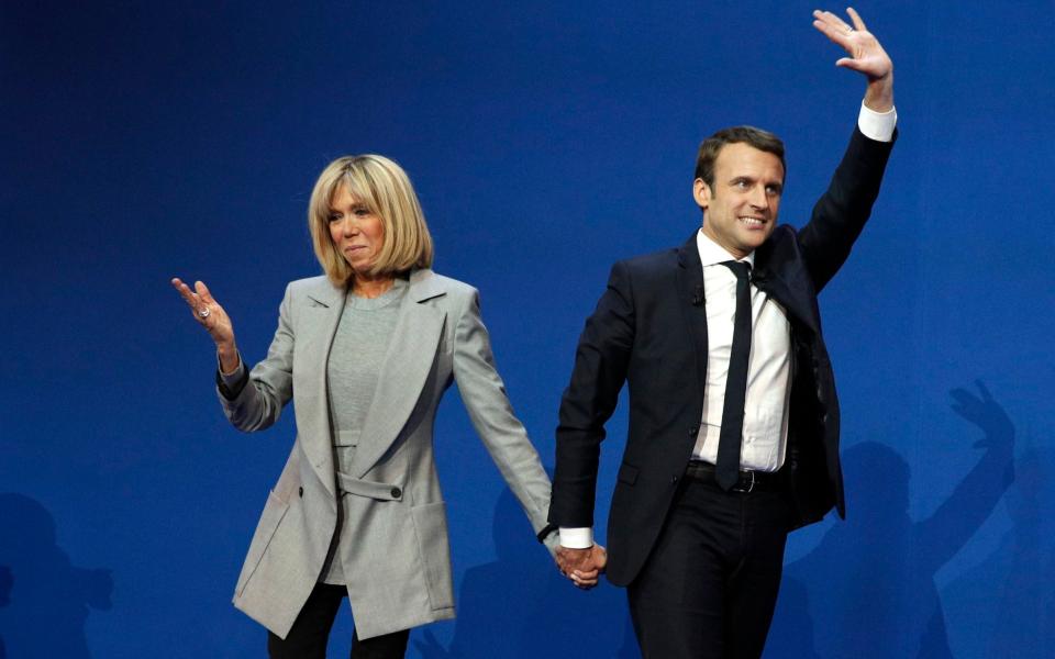 Brigitte was Macron's drama teacher at school in Amiens - Credit: EPA