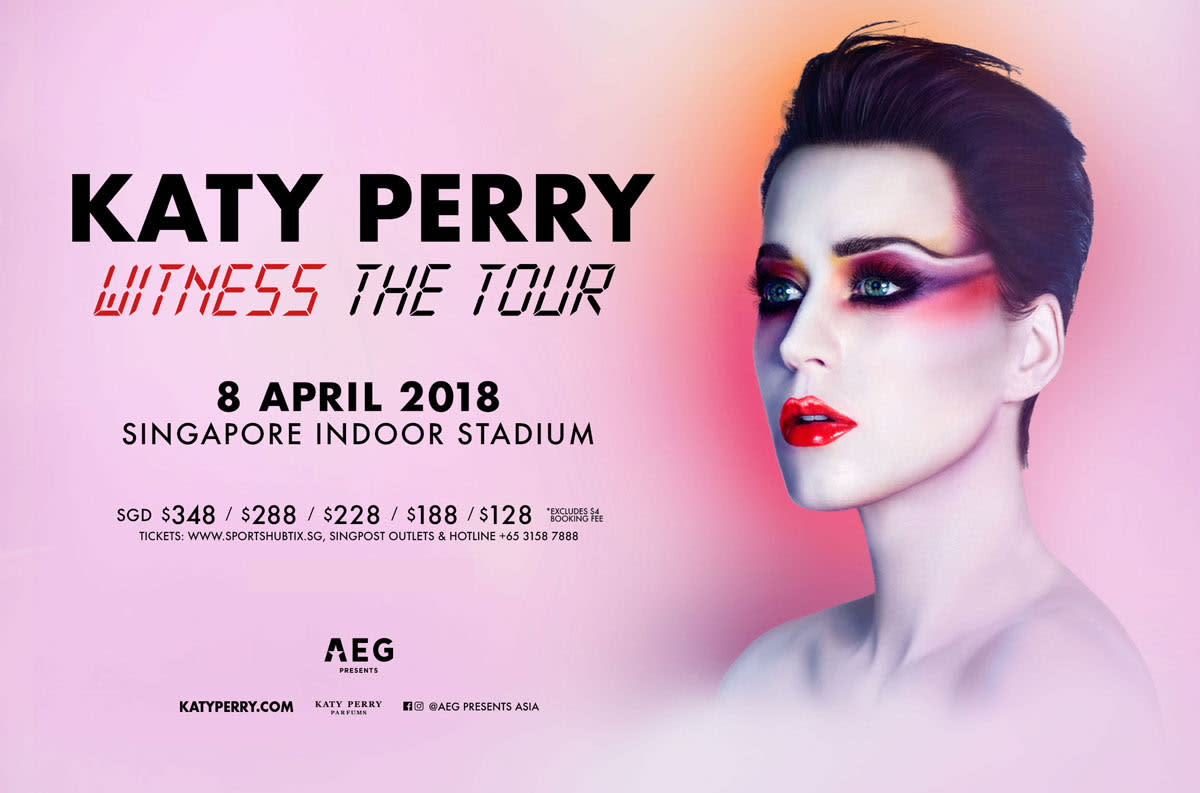 Poster for Katy Perry’s WITNESS: The Tour in Singapore. (Photo: AEG Presents)