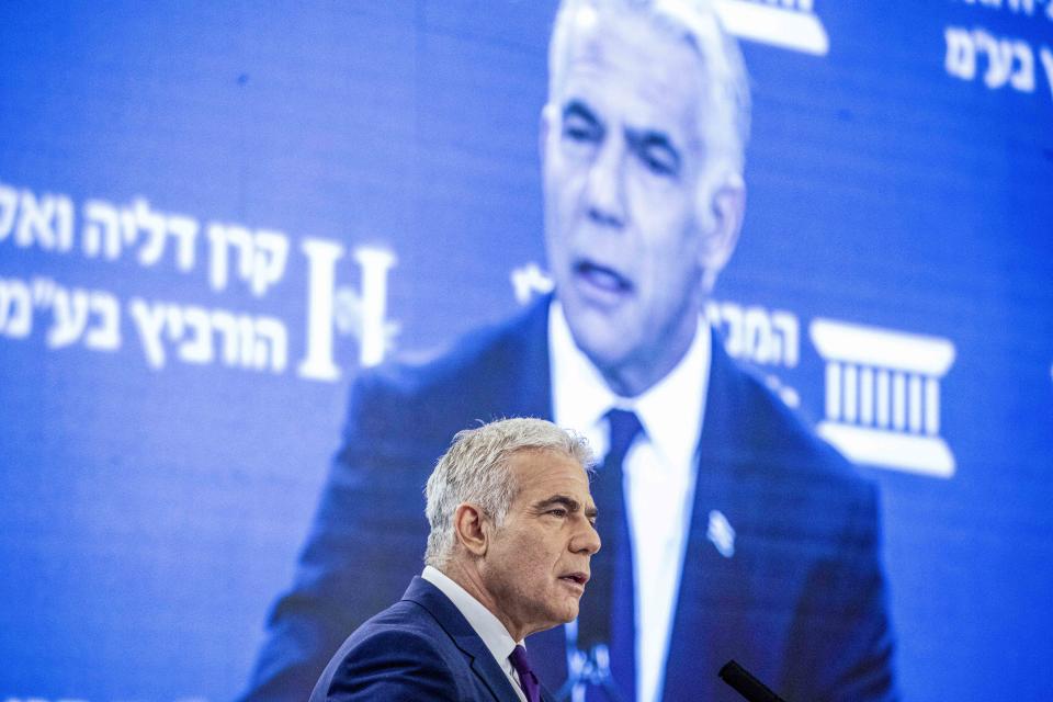 Israeli Foreign Affairs Minister Yair Lapid will become interim prime minister.  (Ilia Yefimovich / Picture Alliance via AP)