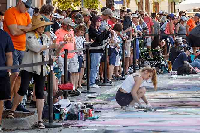 The Lake Worth Beach Street Painting festival is one of Palm Beach County's premiere events and can attract over 100,000 people during its two day run.