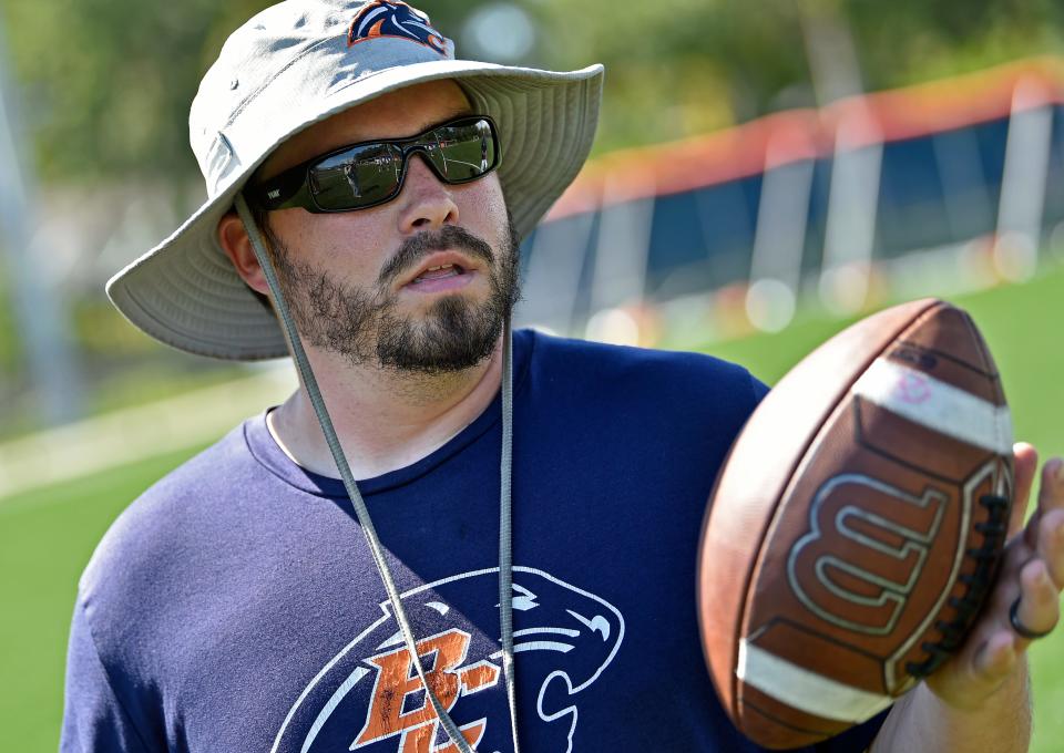 Scott Paravicini , 28, is in his first year as head coach of the Bradenton Christian football team.
