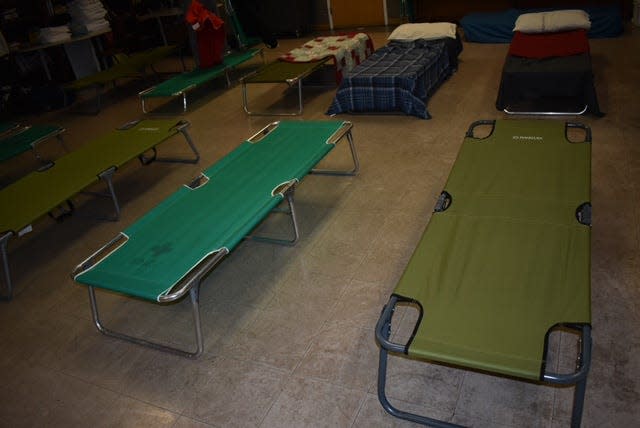 Prepared beds at the Salvation Army on South Broad Street on Wednesday, Jan. 17.