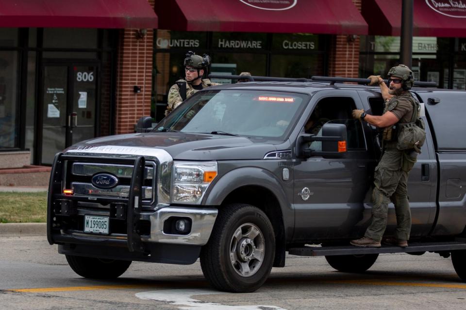 Police in Highland Park respond to a mass shooting at a July 4th parade (Getty Images)