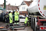 Refuelling at a BP petrol station in Waltham Abbey