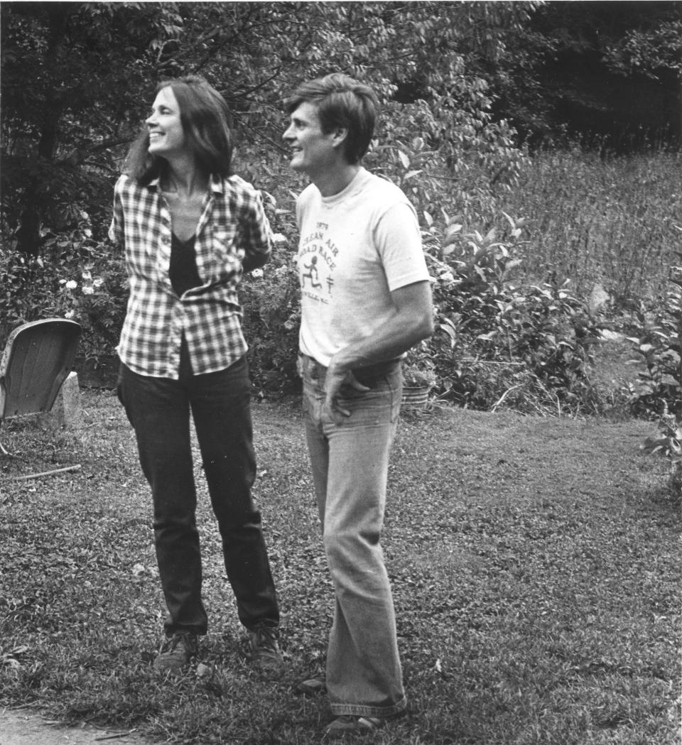 Elizabeth and George Ellison in their cabin’s yard, Bryson City, Oct. 5, 1981.