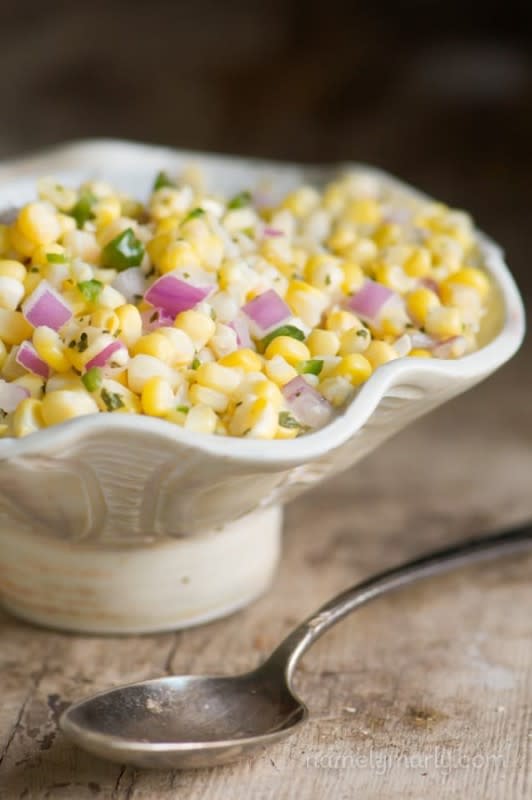 <p>Namely Marly</p><p>This Copycat Chipotle Corn Salsa Recipe is made with only 6 simple ingredients.</p><p><strong>Get the recipe:</strong><a href="https://namelymarly.com/sweet-corn-salsa/" rel="nofollow noopener" target="_blank" data-ylk="slk:Sweet Corn Salsa;elm:context_link;itc:0;sec:content-canvas" class="link ">Sweet Corn Salsa</a></p>